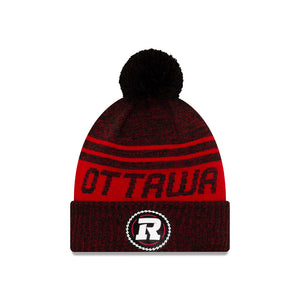 Ottawa RedBlacks New Era CFL Football Sideline Sport Official Pom Cuffed Knit Hat