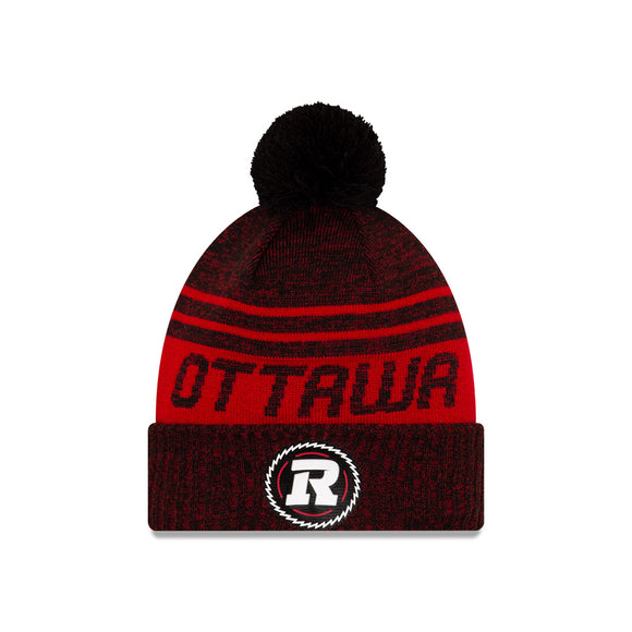 Ottawa RedBlacks New Era CFL Football Sideline Sport Official Pom Cuffed Knit Hat