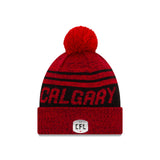 Calgary Stampeders New Era CFL Football Sideline Sport Official Pom Cuffed Knit Hat