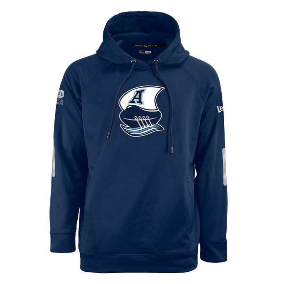 Men's Toronto Argonauts New Era Double Blue Stream CFL Football Hooded Sweatshirt