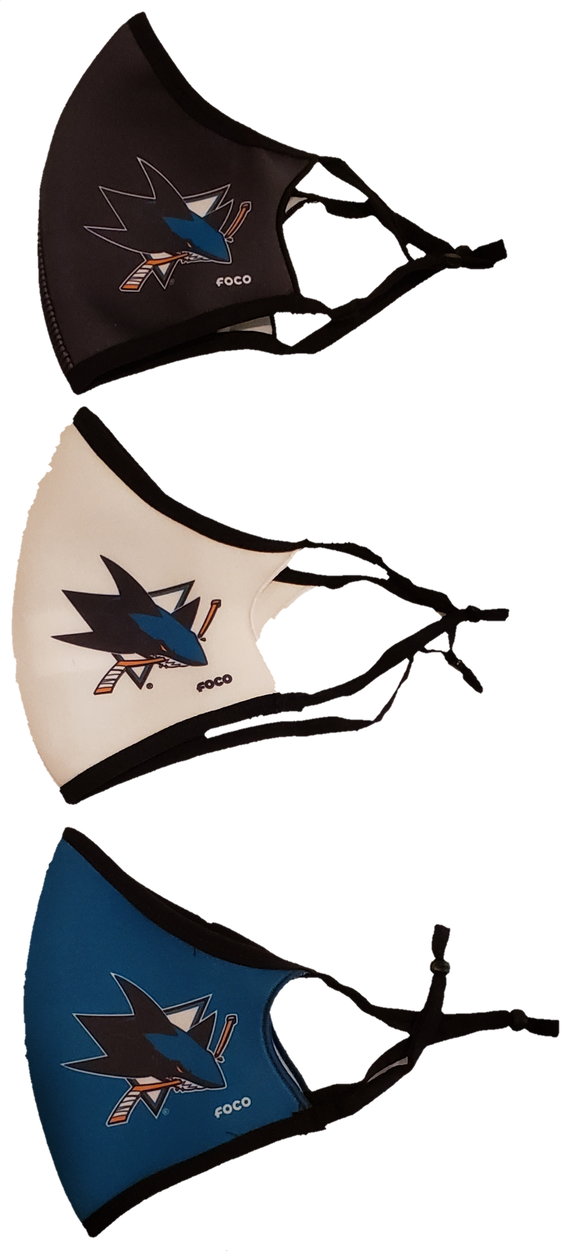 San Jose Sharks NHL Hockey Foco Pack of 3 Adult Sports Face Covering Mask