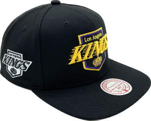 Men’s NHL Los Angeles Kings Mitchell & Ness Alternate Flip Snapback Hat – Black