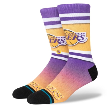 Men's Los Angeles Lakers NBA Basketball Stance Fader Screw Socks - Size Large