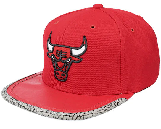 Men's Chicago Bulls Mitchell & Ness Day 1 Red Black NBA Basketball Snapback Cap
