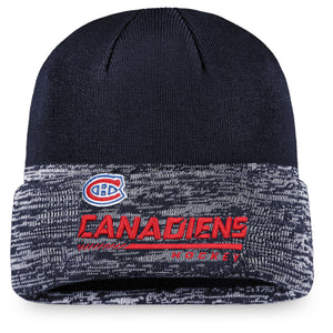 Montreal Canadiens Fanatics Branded Authentic Pro Locker Room Official Graphic Cuffed Knit Hat Beanie Toque- Navy