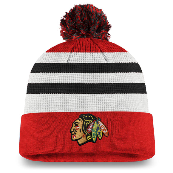 Chicago Blackhawks Fanatics Branded 2020 NHL Draft Authentic Pro Cuffed Pom Knit Toque Hat