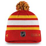 Calgary Flames Fanatics Branded 2020 NHL Draft Authentic Pro Cuffed Pom Knit Toque Hat