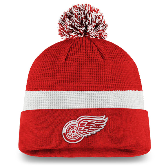 Detroit Red Wings Fanatics Branded 2020 NHL Draft Authentic Pro Cuffed Pom Knit Toque Hat
