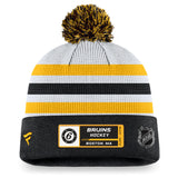 Boston Bruins Fanatics Branded Authentic NHL Draft Knit Graphic Cuffed Hat Pom Beanie Toque