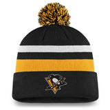 Pittsburgh Penguins Fanatics Branded 2020 NHL Draft Authentic Pro Cuffed Pom Knit Toque Hat