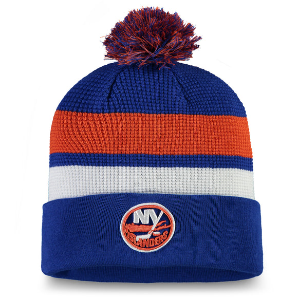 New York Islanders Fanatics Branded 2020 NHL Draft Authentic Pro Cuffed Pom Knit Toque Hat