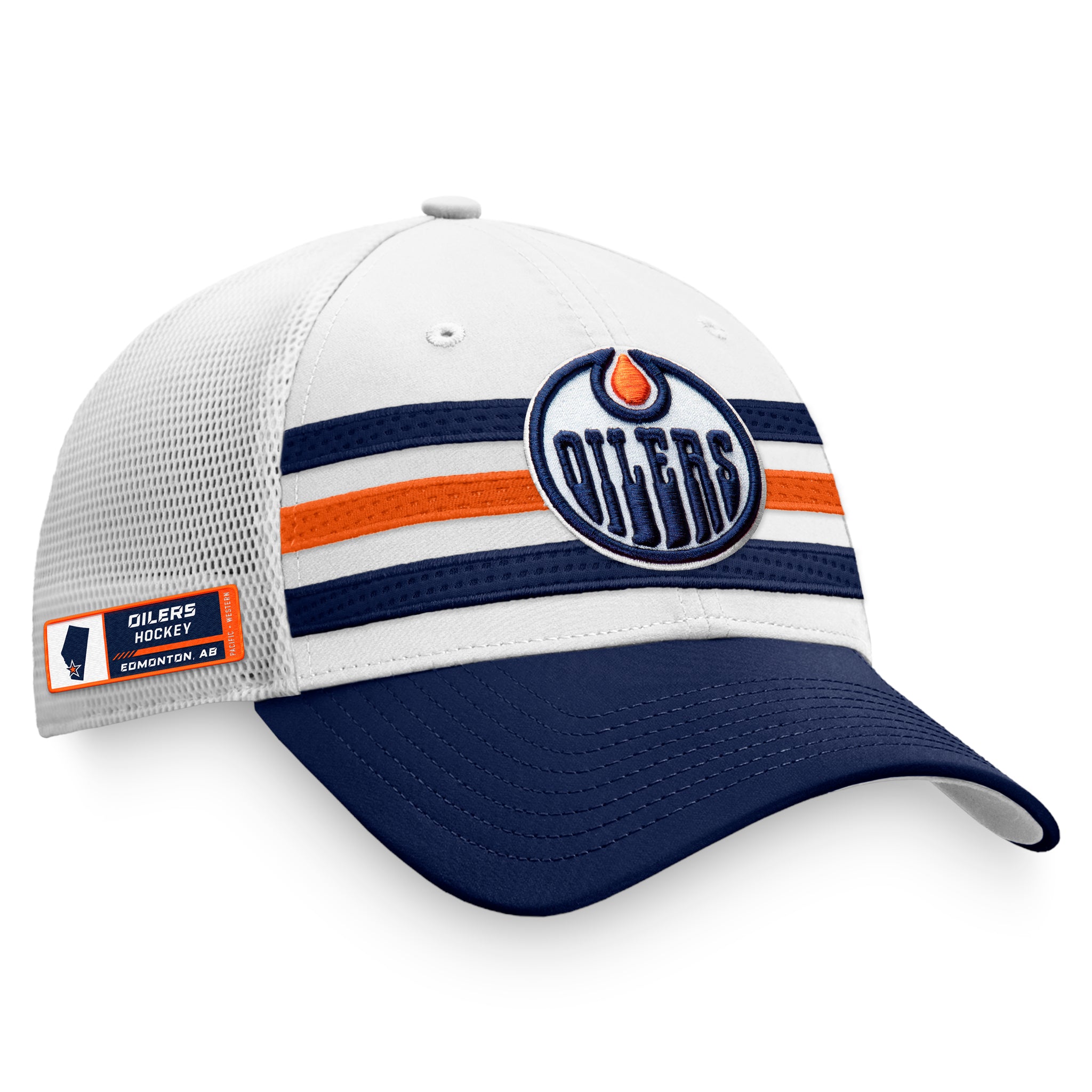 Men's Fanatics Branded Blue/White Edmonton Oilers 2022 NHL Draft Authentic  Pro On Stage Trucker Snapback Hat