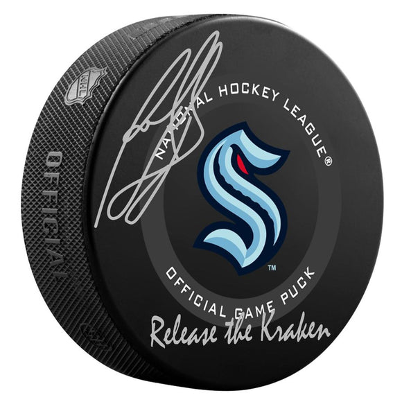 Ron Francis Seattle Kraken Autographed Official Game Puck with 