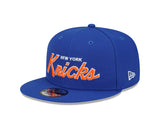Men’s NBA New York Knicks New Era Script 9FIFTY Snapback Hat – Royal