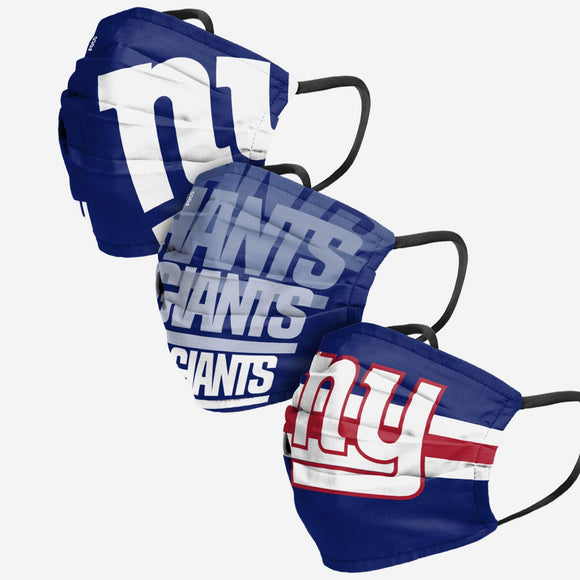 Men's New York Giants NFL Football Foco Pack of 3 Match Day Face Covering Mask