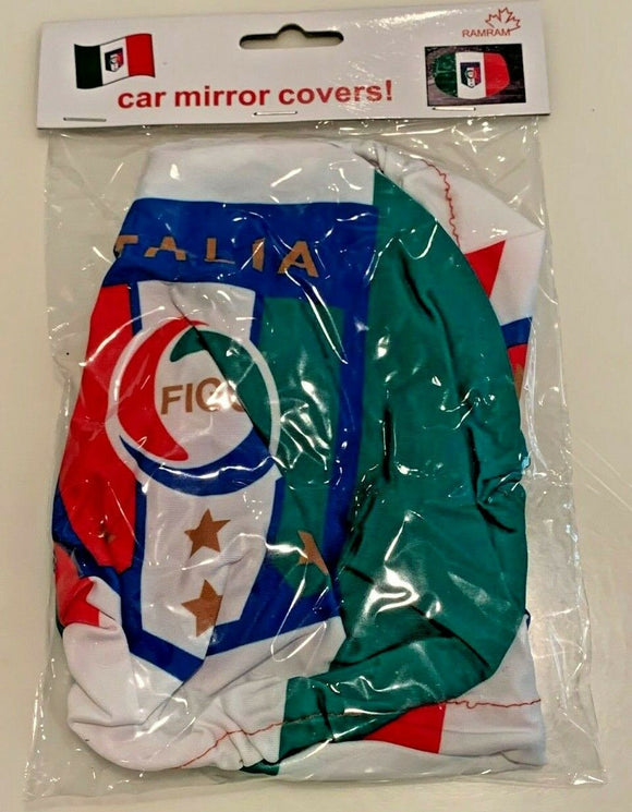 National Team Italy Euro European Cup of Soccer Football Polyester Car Mirror Cover - Country Colours