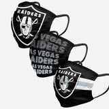 Men's Las Vegas Raiders NFL Football Foco Pack of 3 Match Day Face Covering Mask