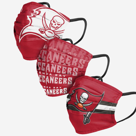 Men's Tampa Bay Buccaneers NFL Football Foco Pack of 3 Match Day Face Covering Mask