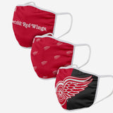 Detroit Red Wings NHL Hockey Foco Pack of 3 Adult Face Covering Mask