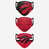 Men's Toronto Raptors NBA Basketball Foco Pack of 3 Match Day Face Covering Mask