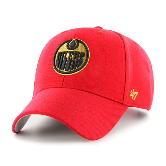 Edmonton Oilers '47 NHL MVP Lunar New Year Red Gold Adjustable Snapback Hat Cap