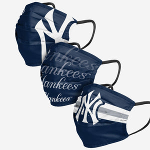 New York Yankees MLB Baseball Foco Pack of 3 Match Day Face Covering Mask