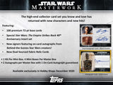 Topps 2020 Star Wars Masterwork Hobby Box 4 Packs Per Box, 5 Cards Per Pack
