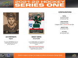2021/22 Upper Deck Series 1 Hockey 6-Pack Blaster Box 5 Packs Per Box, 8 Cards Per Pack Plus One Bonus Pack