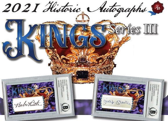 2021 Historic Autographs Kings Series 3 Multi-Sport 1 Box 2 BAS Graded Cards Per Pack