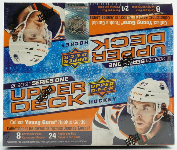 2020/21 Upper Deck Series 1 Hockey 24-Pack Box 24 Packs Per Box, 8 Cards Per Pack