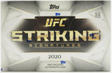 2020 Topps UFC Striking Signatures Hobby Box 1 Pack Per Box, 1 Card Per Pack
