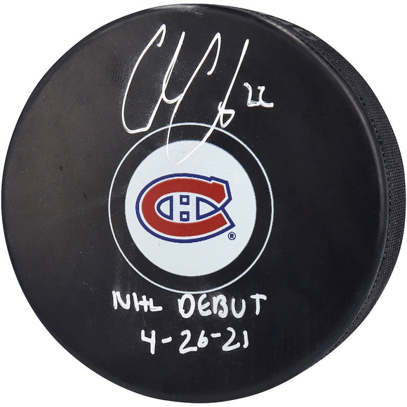Cole Caufield Montreal Canadiens Fanatics Authentic Autographed Hockey Puck with 