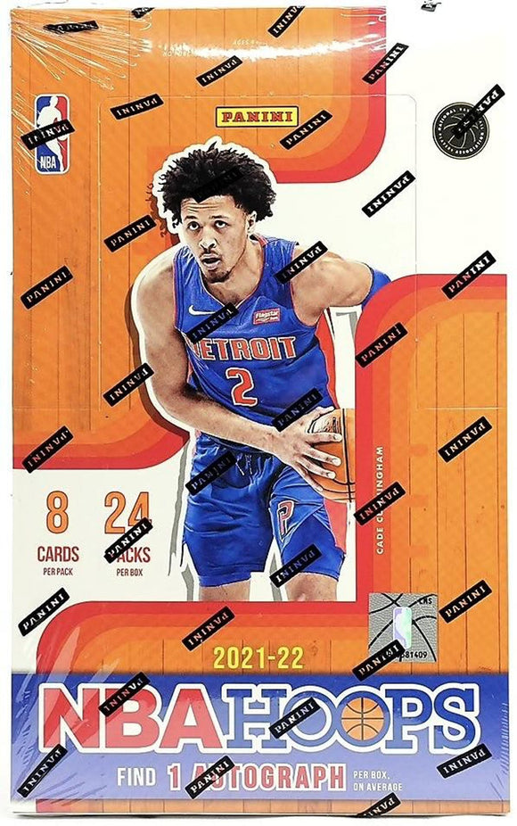 2021/22 Panini NBA Hoops Basketball Hobby Box 24 Packs Per Box, 8 Cards Per Pack