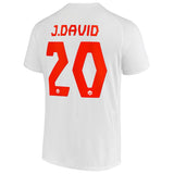 Men's Nike Jonathan David White Canada Soccer 2021 Away - Replica Player Jersey
