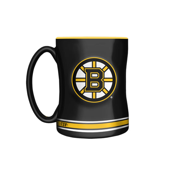 Boston Bruins Primary Logo Yellow Black NHL Hockey 14oz Sculpted C-Handle Mug