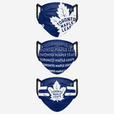 Men's Toronto Maple Leafs NHL Hockey Foco Pack of 3 Match Day Face Covering Mask