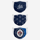 Youth Winnipeg Jets NHL Hockey Foco Pack of 3 Face Covering Mask