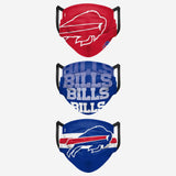 Men's Buffalo Bills NFL Football Foco Pack of 3 Match Day Face Covering Mask