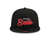 Men’s NBA Chicago Bulls New Era Script 9FIFTY Snapback Hat – Black