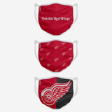 Detroit Red Wings NHL Hockey Foco Pack of 3 Adult Face Covering Mask