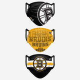 Boston Bruins NHL Hockey Foco Pack of 3 Match Day Face Covering Mask