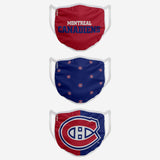 Montreal Canadiens NHL Hockey Foco Pack of 3 Adult Face Covering Mask
