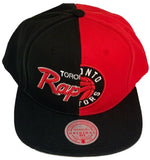 Toronto Raptors NBA Basketball Mitchell & Ness Split Crown Hardwood Classic Snapback Cap - Black & Red