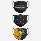 Pittsburgh Penguins NHL Hockey Foco Pack of 3 Adult Face Covering Mask