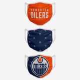 Edmonton Oilers NHL Hockey Foco Pack of 3 Adult Face Covering Mask