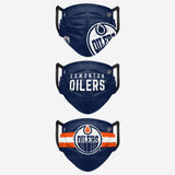 Edmonton Oilers NHL Hockey Foco Pack of 3 Match Day Face Covering Mask