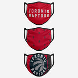 Toronto Raptors NBA Basketball Foco Pack of 3 Adult Face Covering Mask