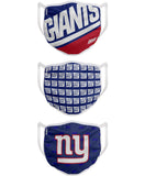 New York Giants NFL Football Gametime Foco Pack of 3 Adult Face Covering Mask