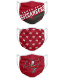 Tampa Bay Buccaneers NFL Football Gametime Foco Pack of 3 Adult Face Covering Mask