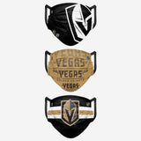 Vegas Golden Knights NHL Hockey Foco Pack of 3 Match Day Face Covering Mask